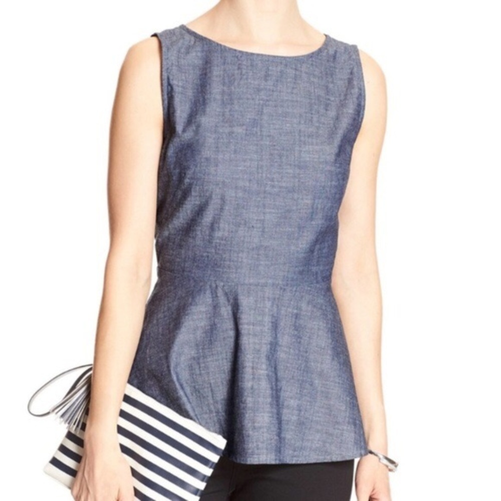 Chambray Peplum Shirt